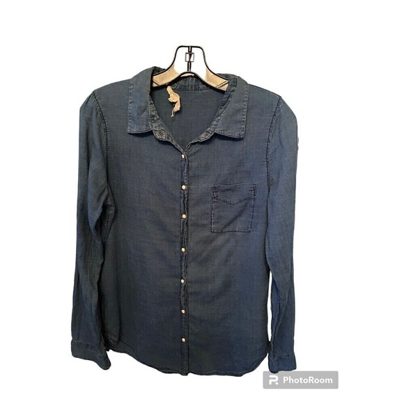Love Stitch Denim Pearl Snap-down Shirt. Sz.M - Picture 1 of 5